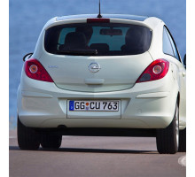 Бампер задний в цвет кузова Opel Corsa D (2006-2010) 3 дверный